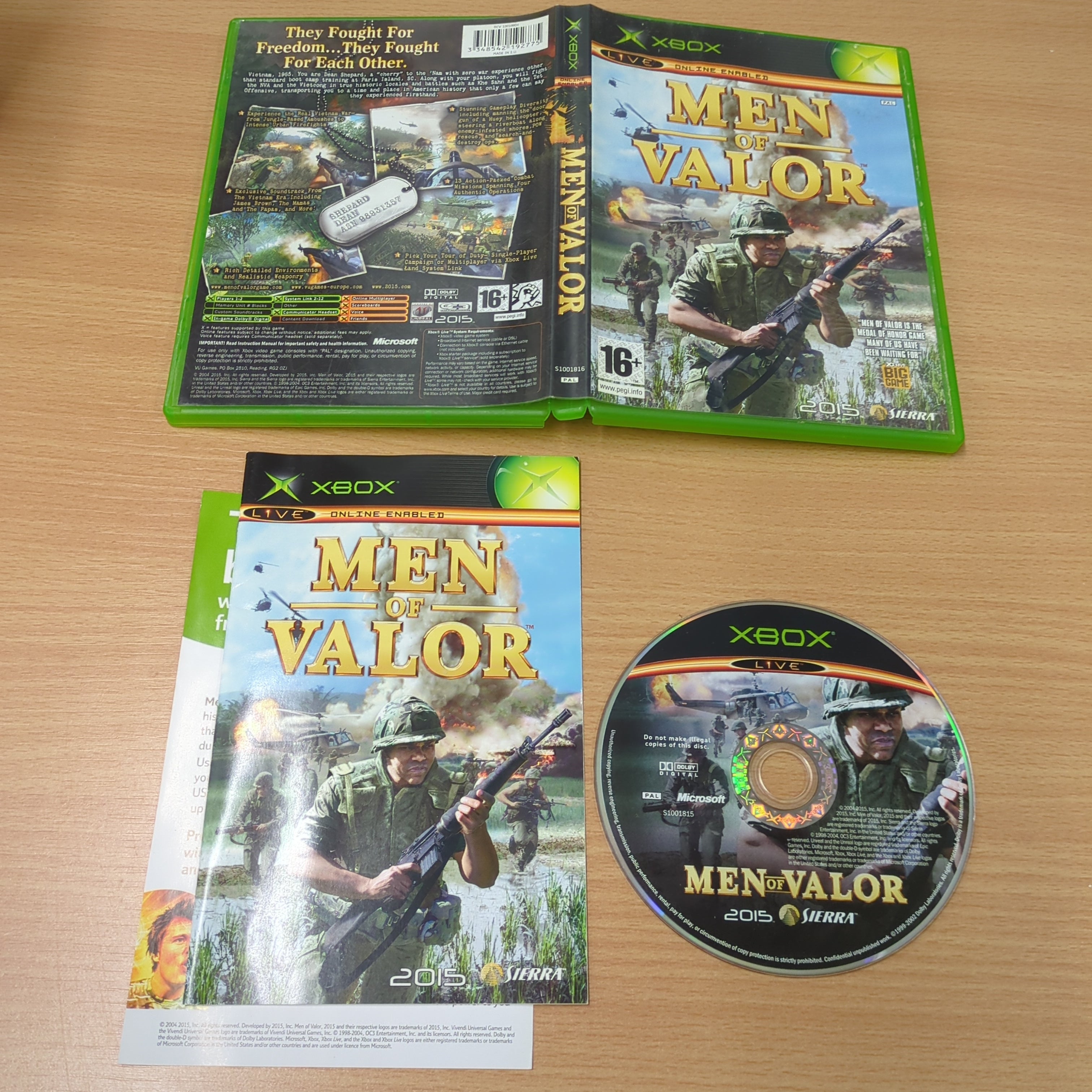 Men of Valor original Xbox game Men of Valor original Xbox game